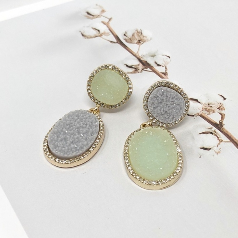 BaubleBar Crystal Druzy Drop Earrings